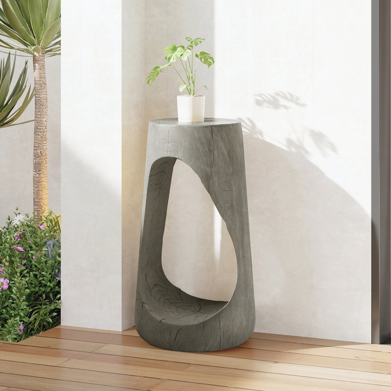 Outdoor Side Table, Gray