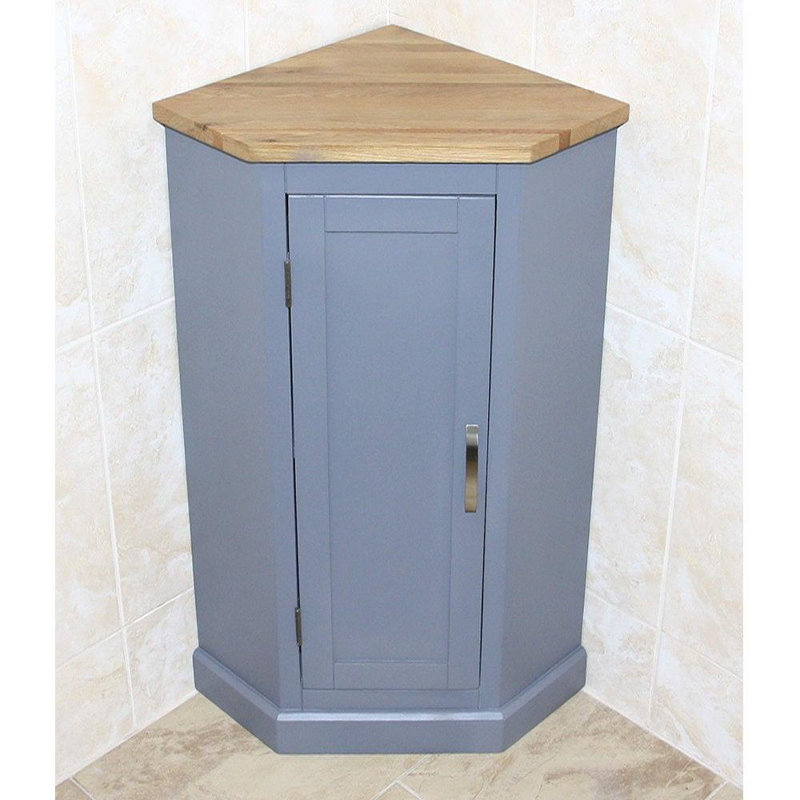 Ebersole Solid Wood Bathroom Cabinet, Grey
