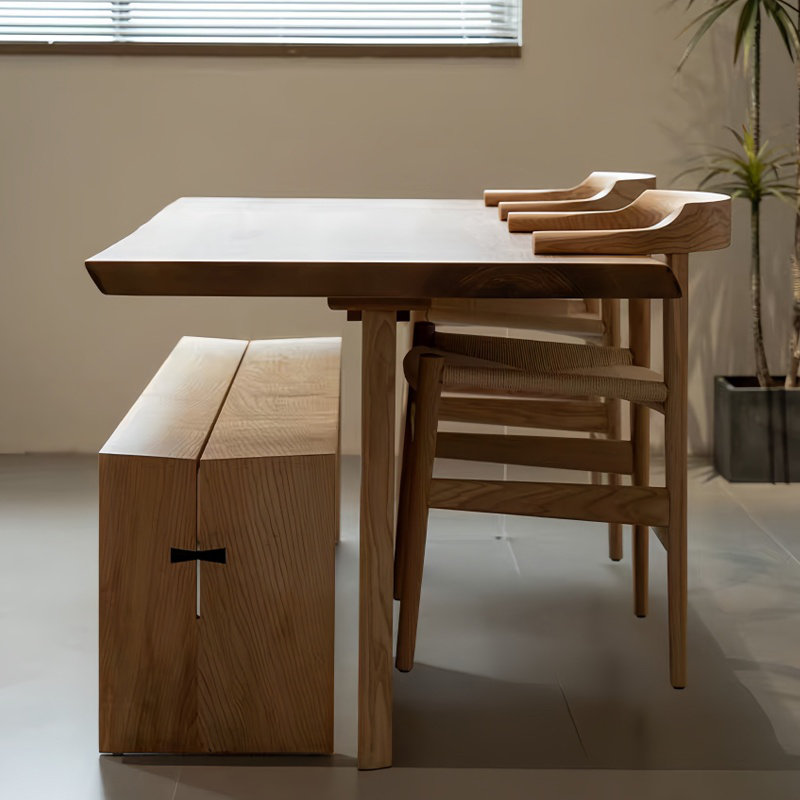 Ensemble de table de salle à manger en bois massif acrylique, H 29,52 po x L 55,11 po x l 27,55 po