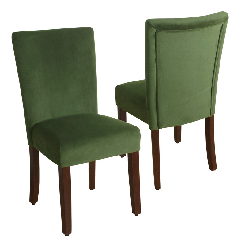 Arline 20.5'' H Upholstered Parsons Chair, Bella Forest Performance Velvet