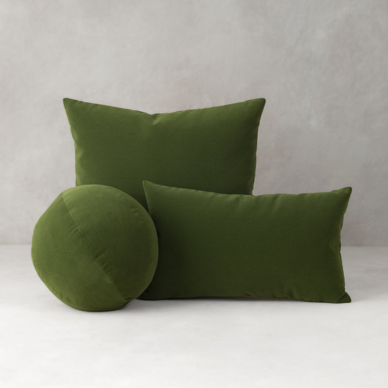 Lush Velvet Performance Pillow Cover & Insert, Ivy