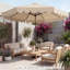 Parasol de patio 10 pi avec réglage de l'inclinaison de la manivelle et volants avec dessus ventilé et 8 nervures-961065342