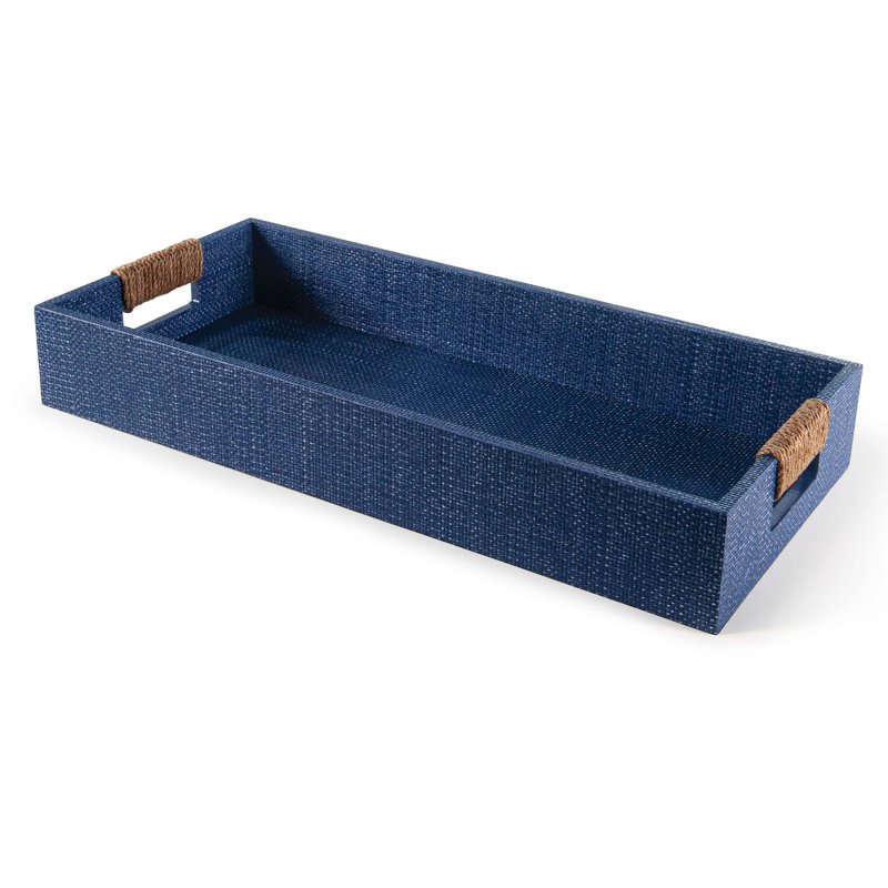 Logia Resin Decorative Tray, White, 3.5" H x 24" W x 11" L