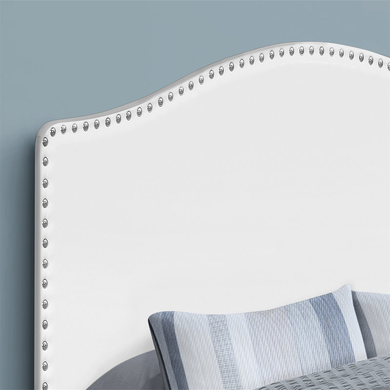 Camira Upholstered Headboard, White, Queen