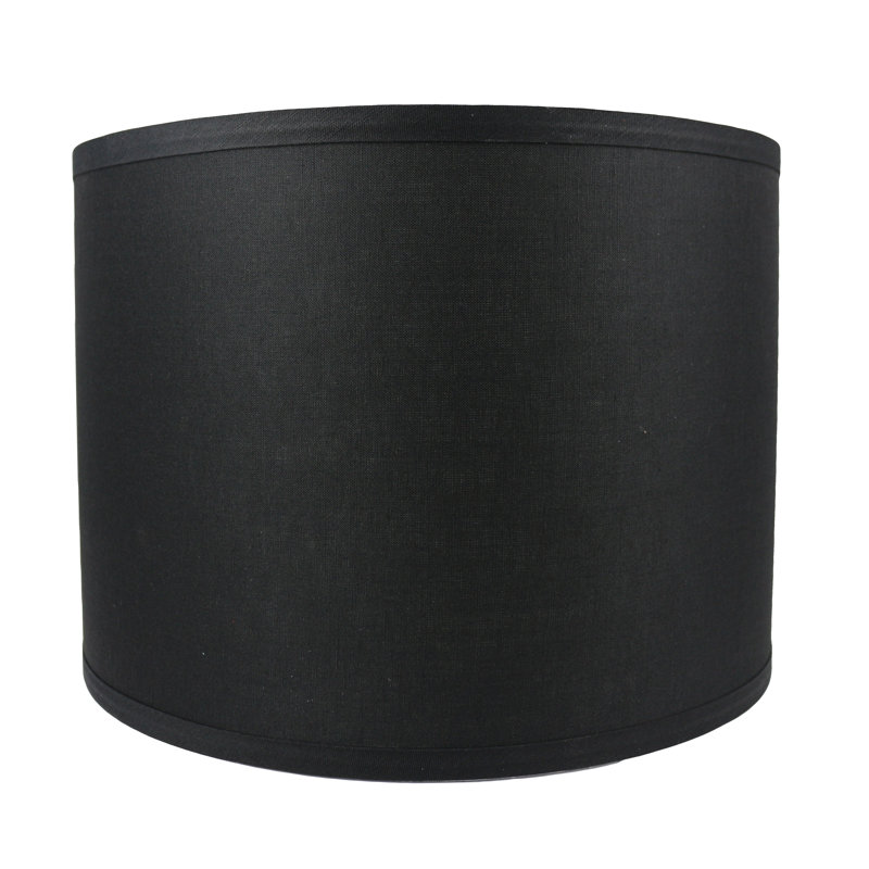 Abat-jour tambour en lin 14 po Classic, Noir