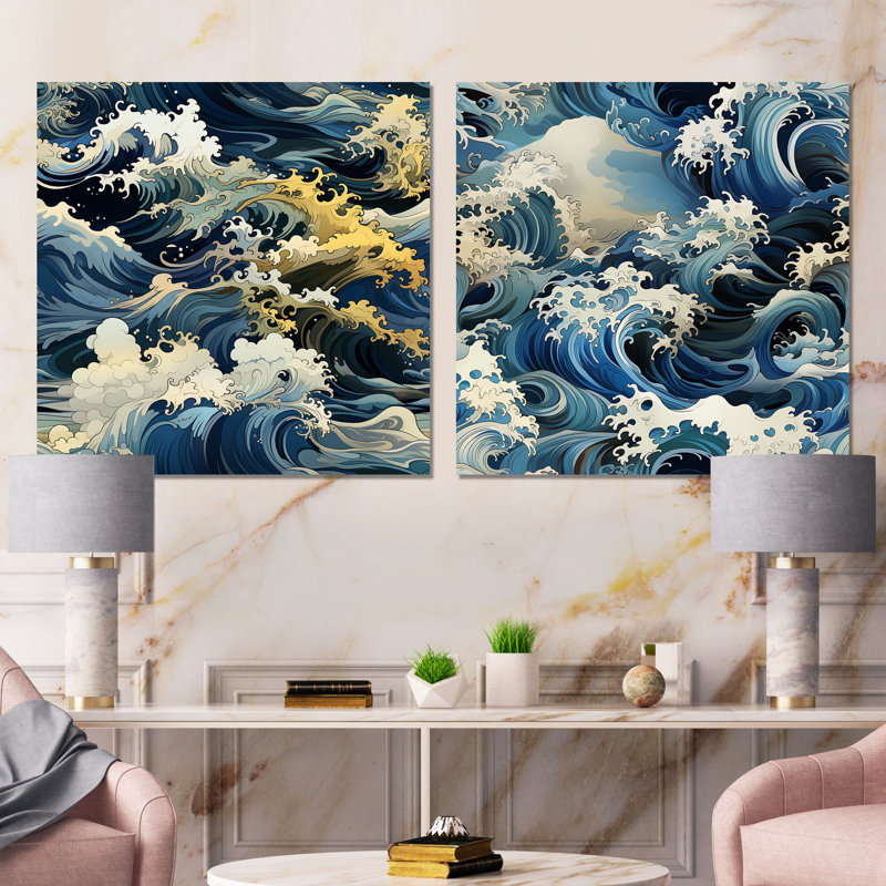 Ensemble de salon Rainbolt - Coastal Wall Art, Toile tendue, H 16 po x l 33 po x P 1 po
