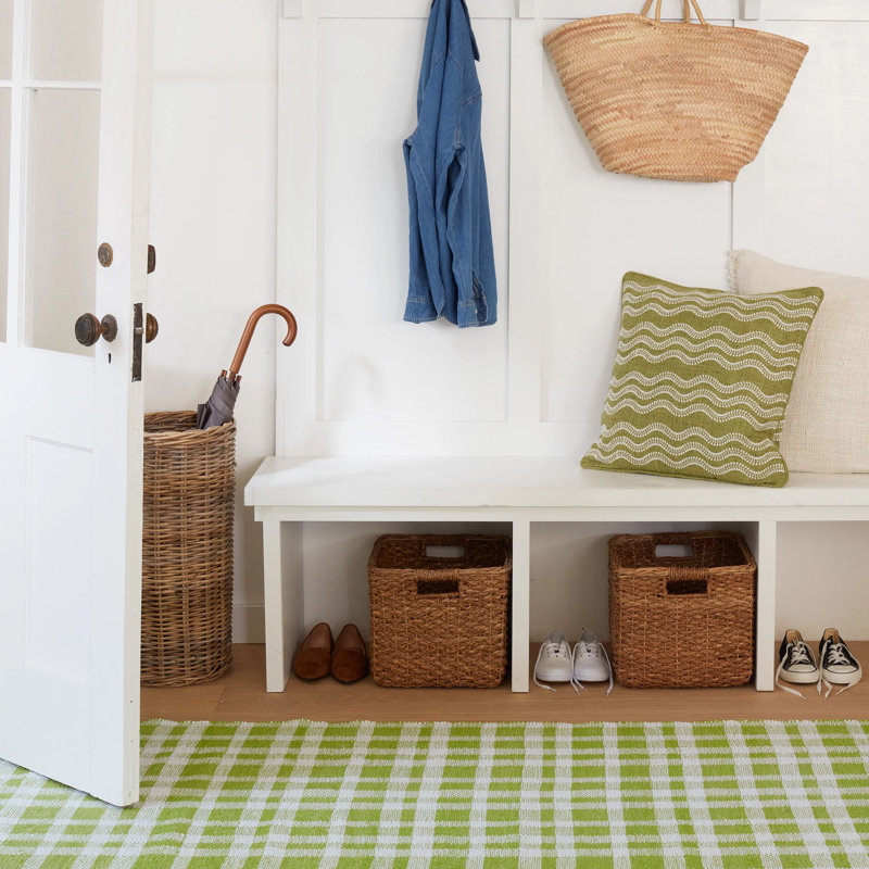 Tattersall Sprout Handwoven Indoor/Outdoor Rug, Runner 2'6" x 8'