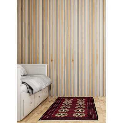 Tapis rouge Teimani 3 pi 3 po x 5 pi 10 po