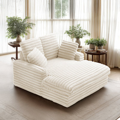 Canapé surdimensionné de 53 po de large avec coussins décoratifs - Méridienne moelleuse pour salon, chambre à coucher et coin lecture