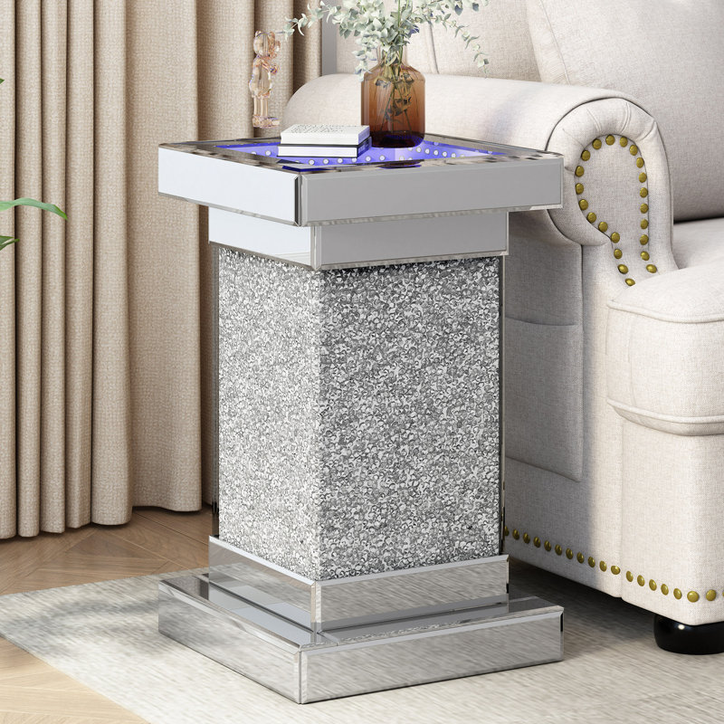 Table de bout en miroir