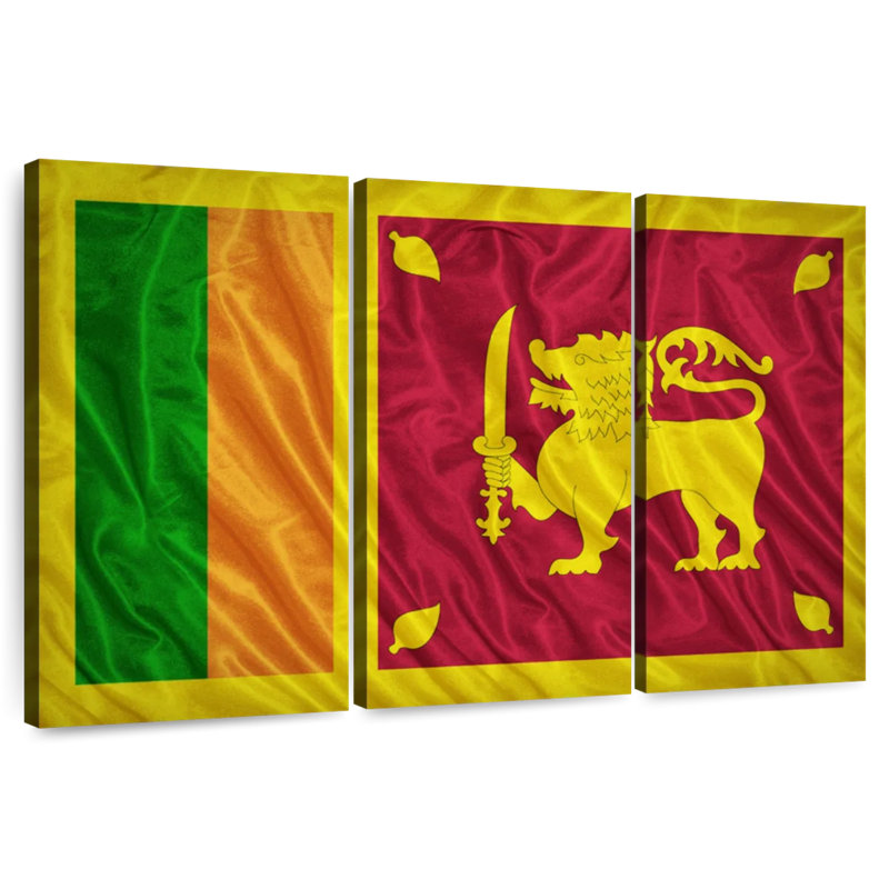 Drapeau sri lankais brillant, H 24 po x l 38 po