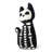 18"H Halloween Hooked Skeleton Cat Shaped Pillow