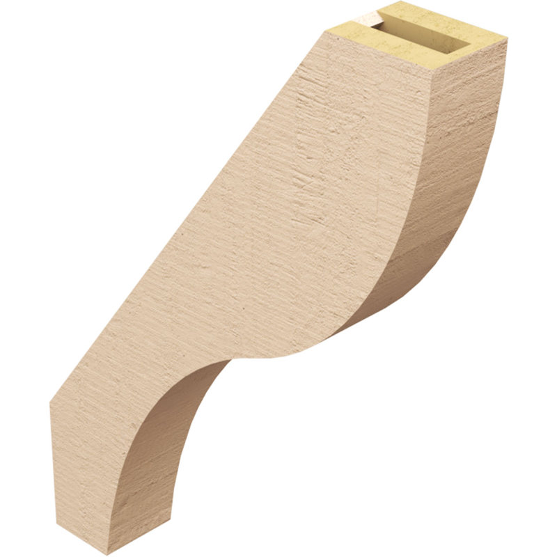 Timberthane Rough Cedar Faux Wood Geneva Knee Brace, 3"W x 16"D x 22"H, Primed Tan, 22" H x 3" W x 16" D