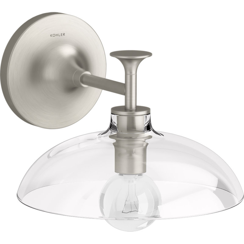 Tone 1 Light Indoor Bathroom Wall Sconce, UL Listed, Brushed Nickel