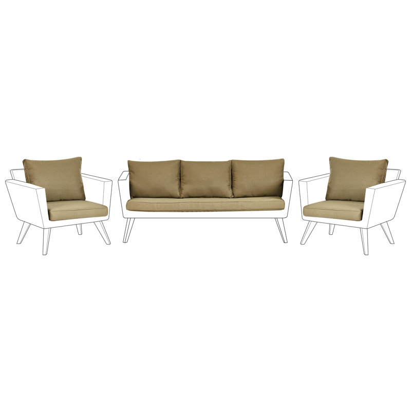 Outdoor Cushion Cover Set VITTORIA XL, Olive Green