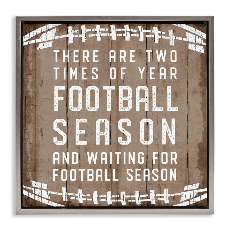 Temps de l'année saison de football, Cadre flottant gris lustré, H 25 po x l 25 po