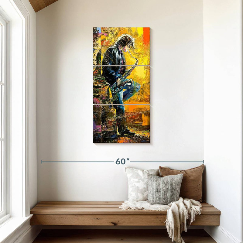 Musicien, H 44 po x l 21 po