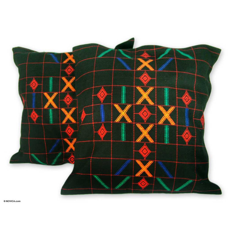 Plaid Cotton Reversible Pillow Cover