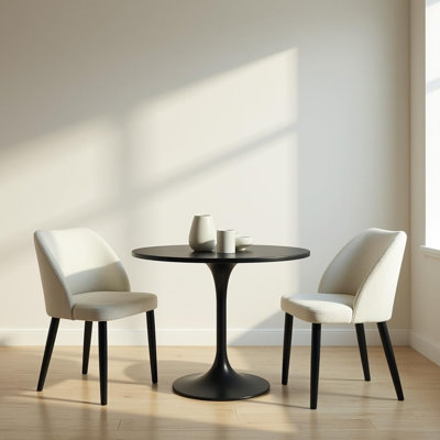 Upholstered Dining Chairs Set, Modern Fabric Dining Room Kitchen Side Chair With Padded Seat And Wood Legs