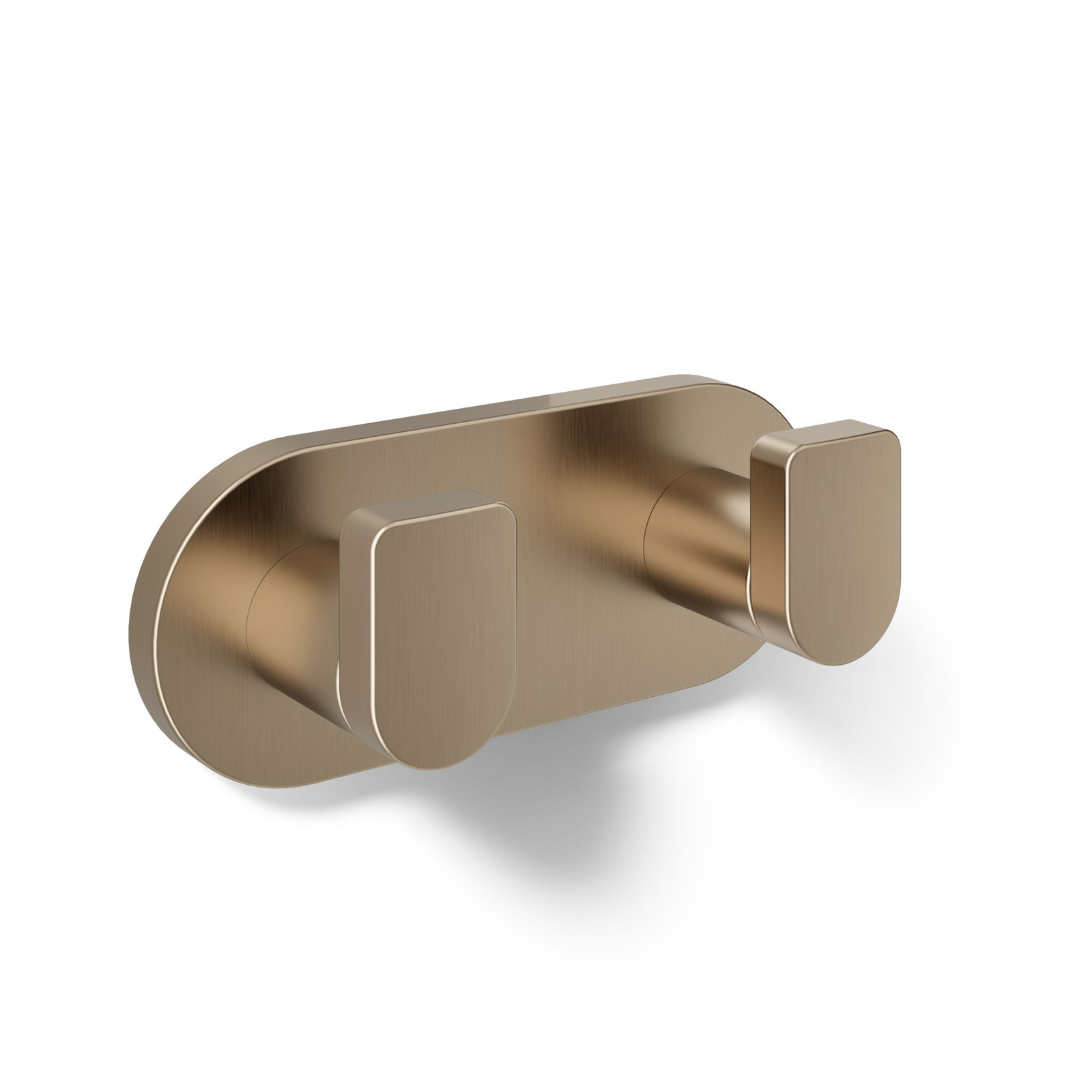 Composed Wall Mounted Double Robe Hook, Rose Gold
