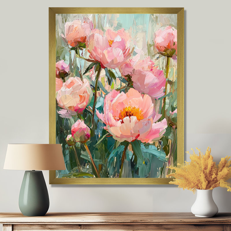 Hardison - salon d'art mural floral, H 44 po x l 34 po, Reproduction encadrée d'une seule photo, Doré