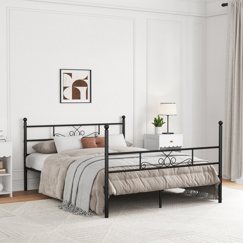 Alex-Jay Metal Canopy Bed, Black, Queen