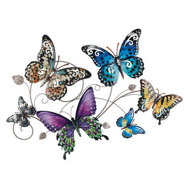 Gracie Oaks Purple Butterfly Decals 3D Mirrored