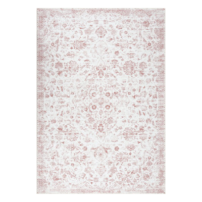 Vintage Floral Area Rug Boho Distressed Area Rugs for Living Room Machine Washable Bedroom Rugs Soft Low Pile Floor Cover Non Slip Non-Shedding Indoor Carpet