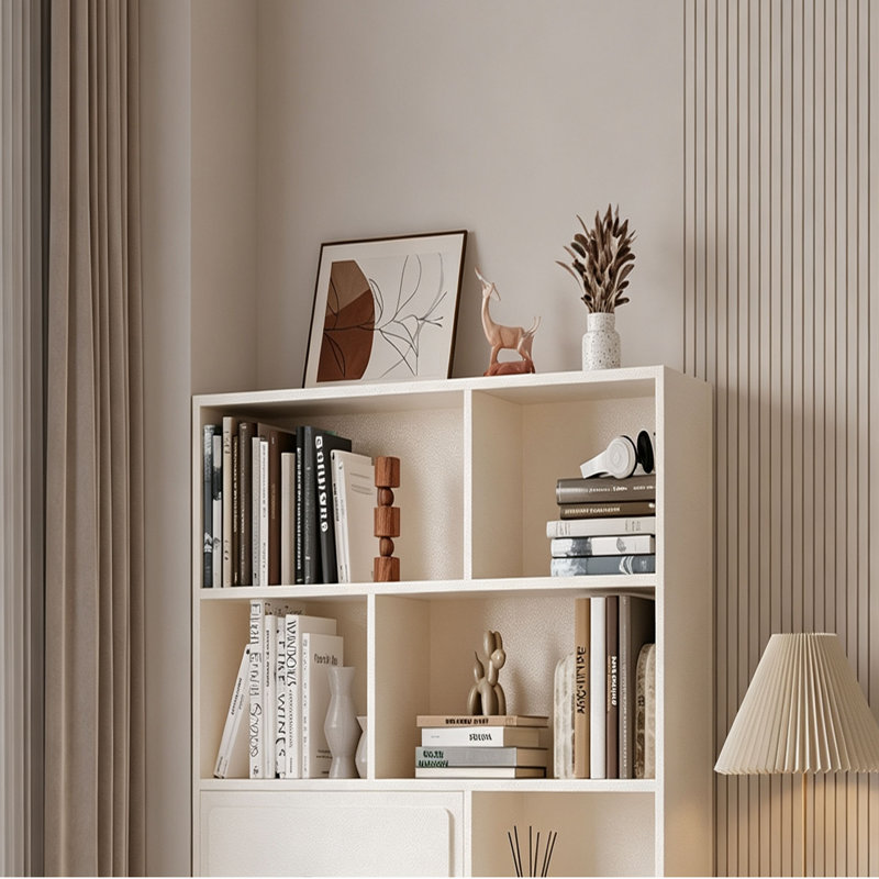 Bibliothèque de style crème française, H 70,87 po x l 31,5 po x P 11,81 po