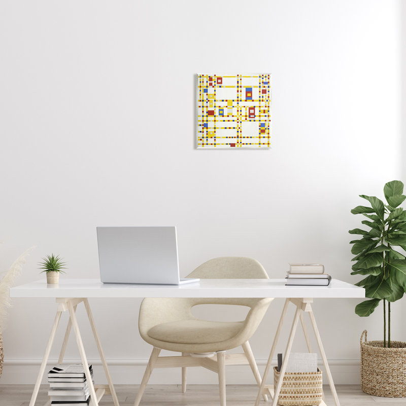 Broadway Boogie Woogie, Piet Mondrian, abstrait classique, impression sur toile sans cadre
