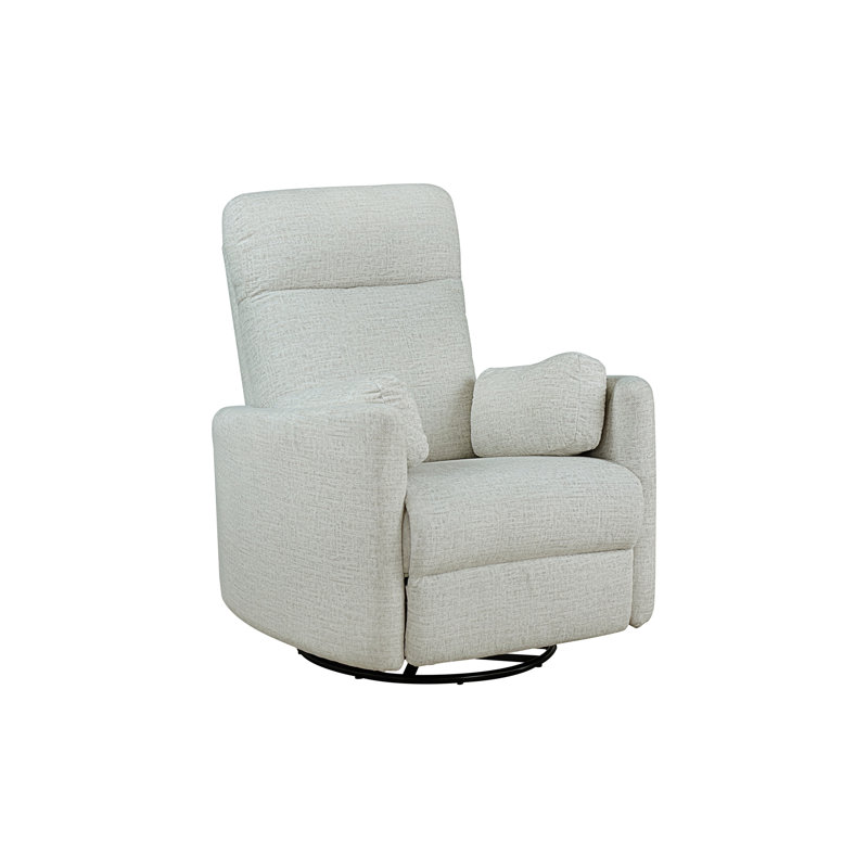 Fauteuil inclinable et pivotant, chenille beige, Beige Fabric