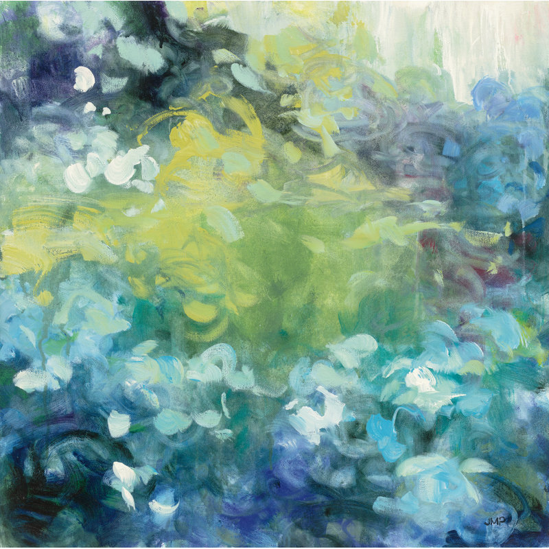 «Bright Hydrangea I» par Julia Purinton, impression sur toile tendue, H 12 po x l 12 po