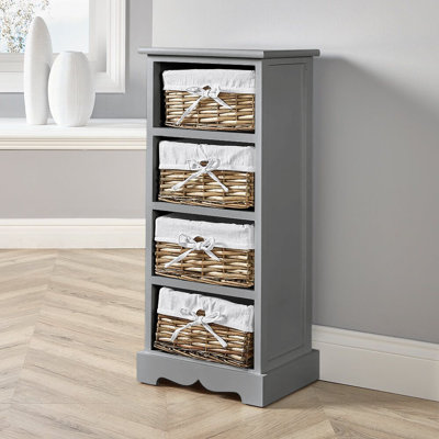 Casey Fully Assembled 4 Basket Drawer Chest