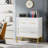 31.49" Modern White & Gold 2-Drawer Lateral File Cabinet