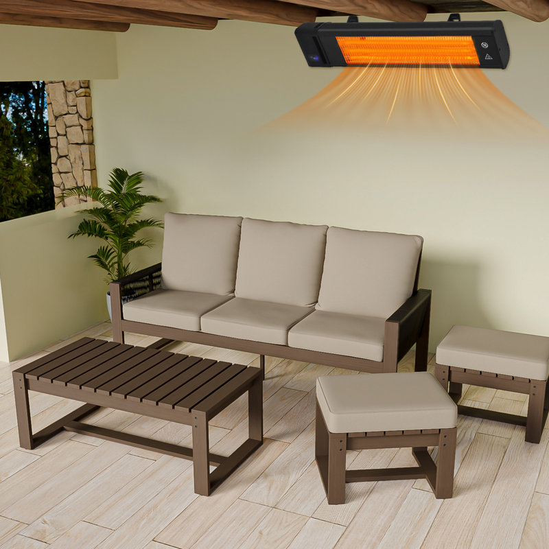 Chauffe-terrasse électrique mural et de plafond avec télécommande