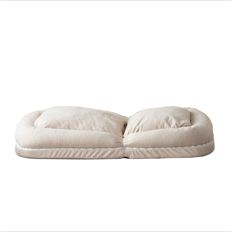 Canapé-lit triple rabattable, Coton beige