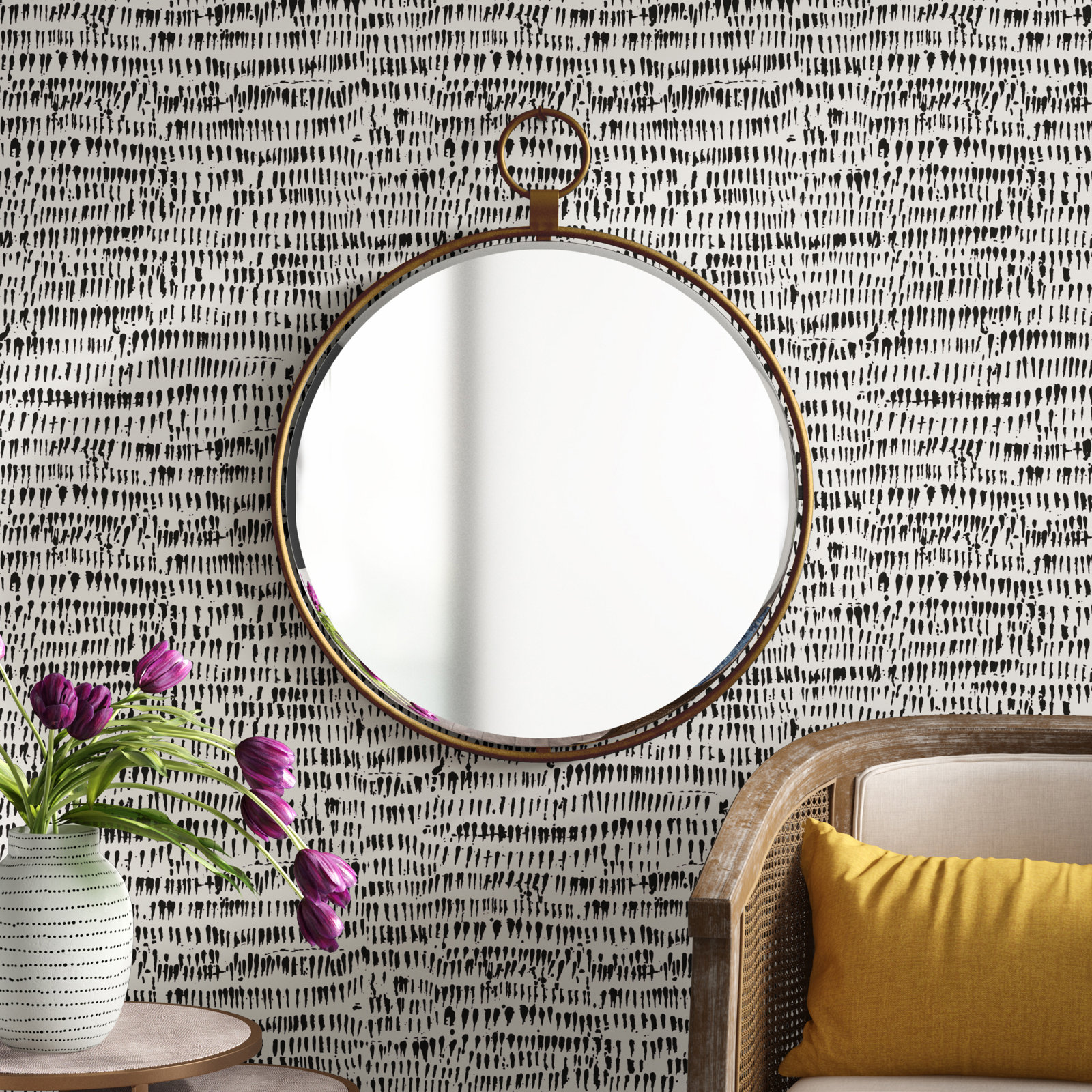 Clarissa Traditional Beveled Accent Mirror, Bronze Gold