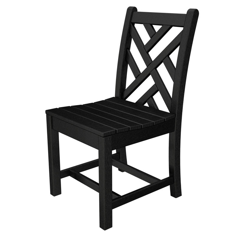 Lakeside POLYWOOD Chippendale Dining Side Chair, Black