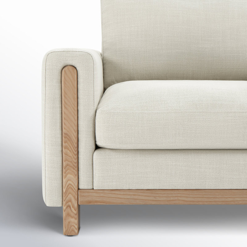 Fauteuil rembourré 43,3 po Adika, Tissage de lin Effie