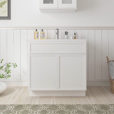 30" W Birch Plywood Freestanding Single Base Storage Cabinet with Soft Close Door