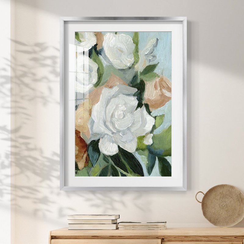 Couleurs connectées II - Toile tendue avec châssis, H 28,5 po x l 20,5 po, Argent argent
