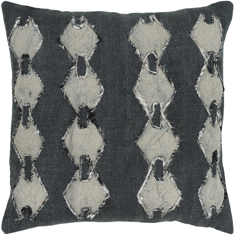 Coussin 100% coton Braya, Noir, Housse de coussin seulement - sans insert
