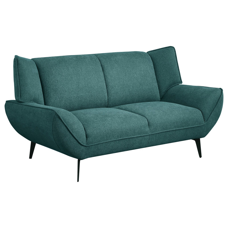 Causeuse bleue à accoudoirs évasés pour le salon
