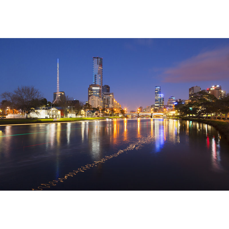 La rivière Yarra, Australie - Photographie sur toile tendue, H 12 po x l 18 po