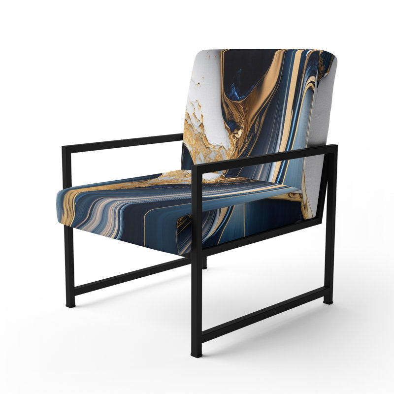 Cuscute - Fauteuil rembourré en marbre, Noir, noir, noir, noir