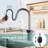 Pull Down Kitchen Faucet With Storage Shelf Single Hole Kitchen Sink Faucets Stainless Steel Single Handle Kitchen Basin Taps With Sprayer-129387249