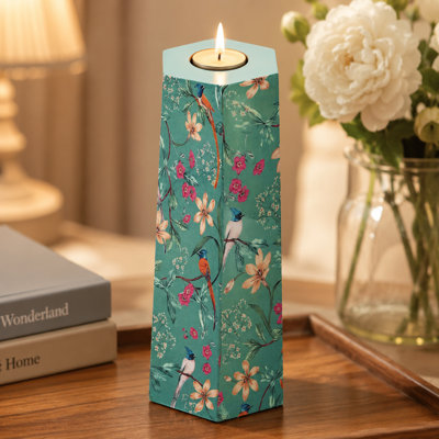 Porte-bougie hexagonal aqua