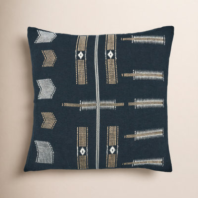 Erickson Embroidered Cotton Throw Pillow