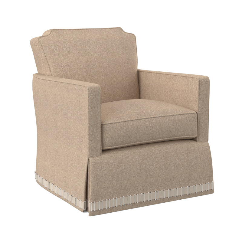 Elise Upholstered Swivel Armchair, Maya Wheat Polyester Blend