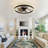 20" Black Modern Led Ceiling Fan Light With Remote & Crystal Design-1137966896